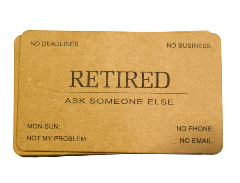 RXBC2011 بطاقات عمل متقاعدين RXBC2011 ورق كرافت هدية تقاعد مضحكة (عبوة من 50/بدون علبة) للرجال والنساء المتقاعدين وزملاء العمل والموظفين والرؤساء والأصدقاء والزملاء - Image 2